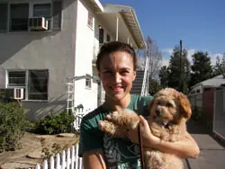 Happy client and trained dog
